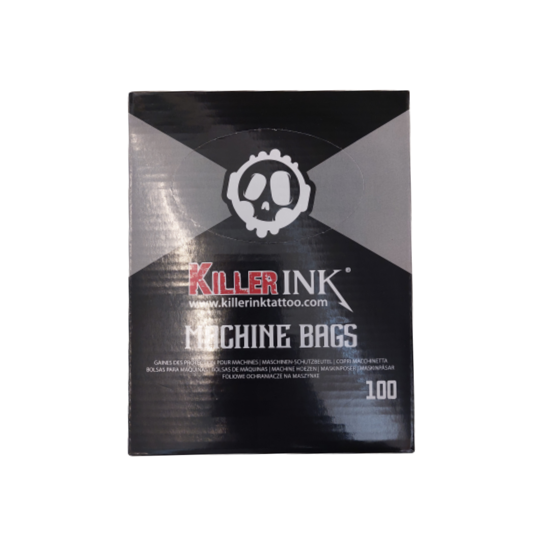 Black Machine Bags With Elastic - 100 pcs