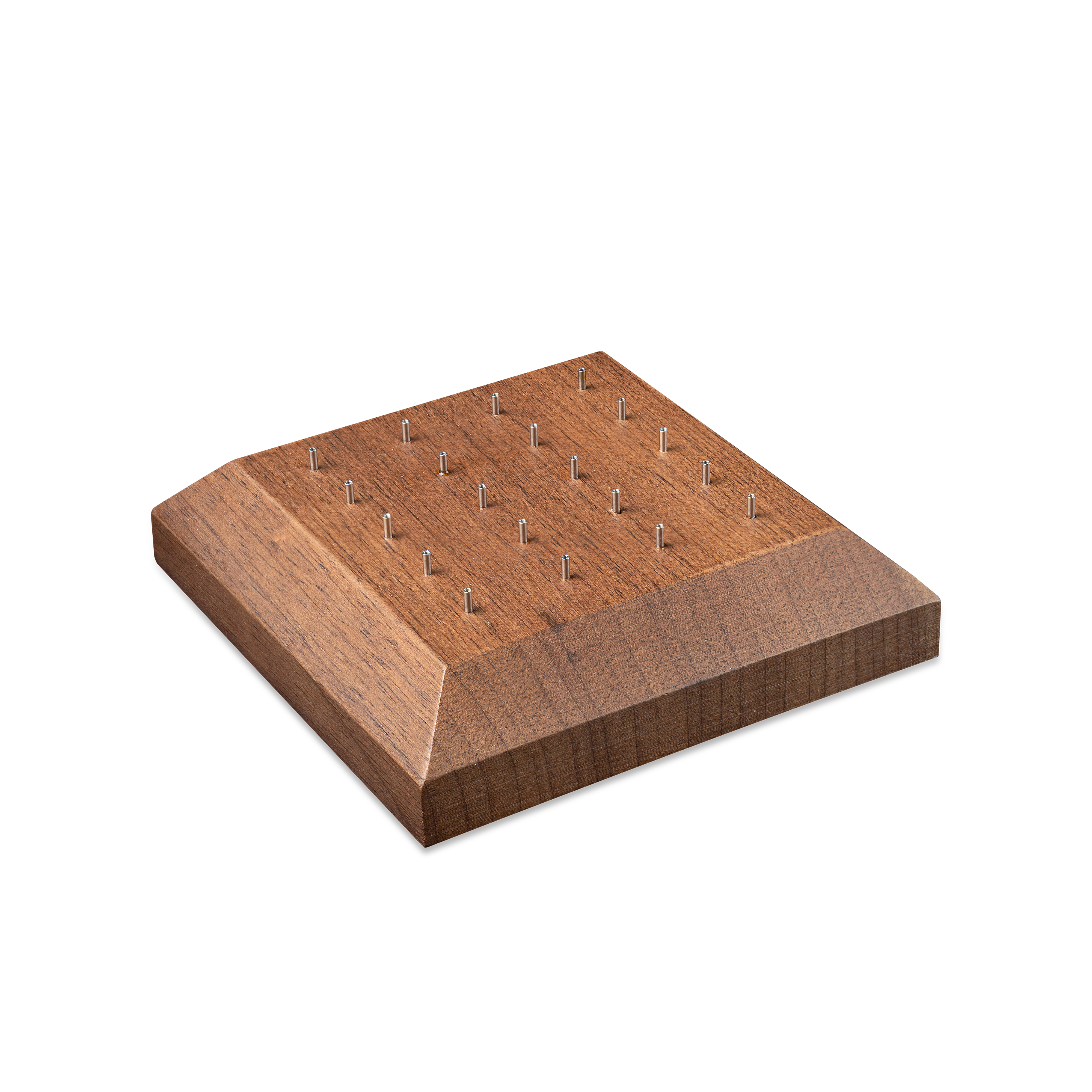 Square Solid Wood Black Walnut Wood Display With 20 Labret Posts