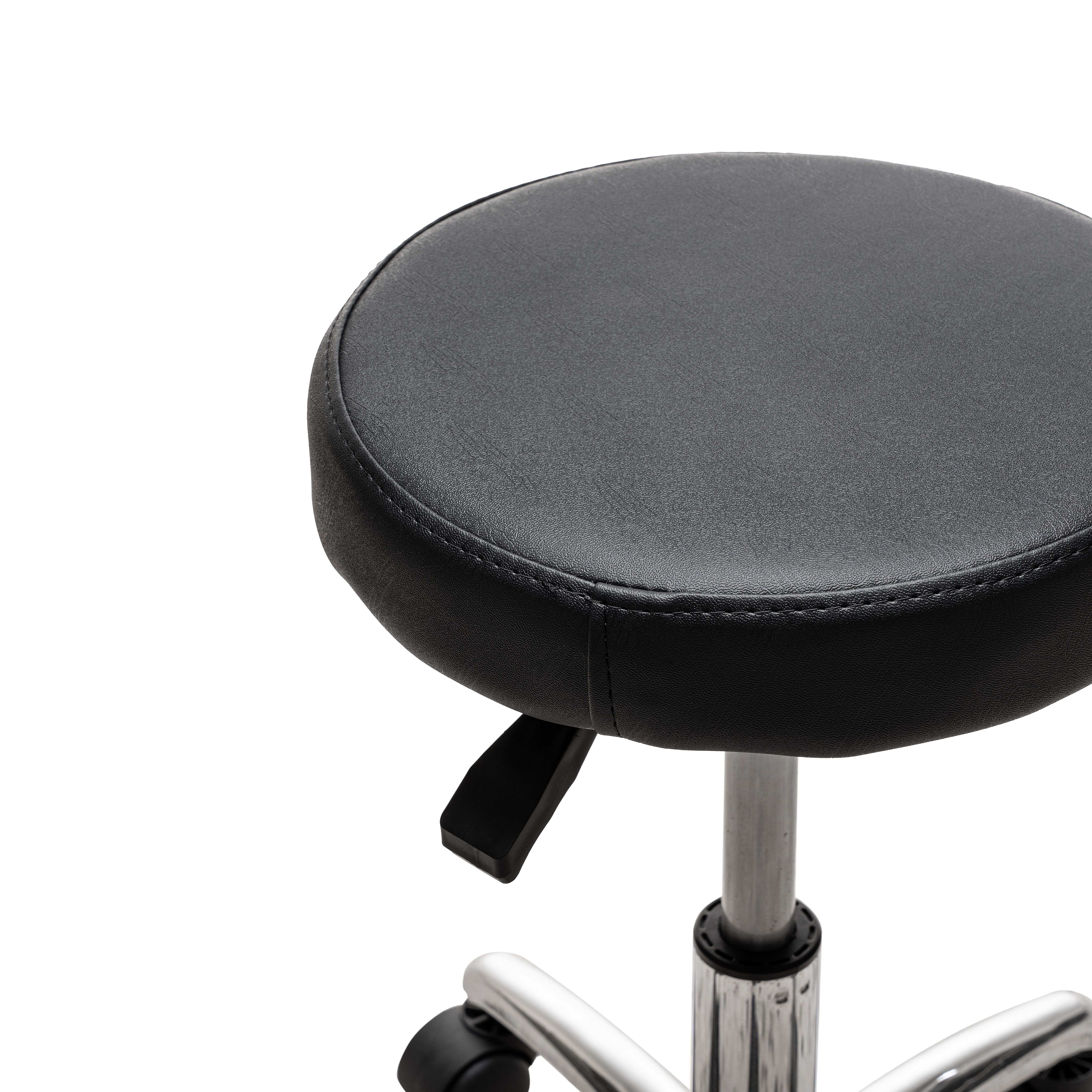 Round Tattoo Artist Chair - Black (Closeup)