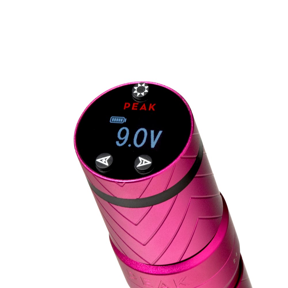 Peak Solice Pro PINK Wireless Tattoo Machine with Adjustable Stroke and Extra Battery