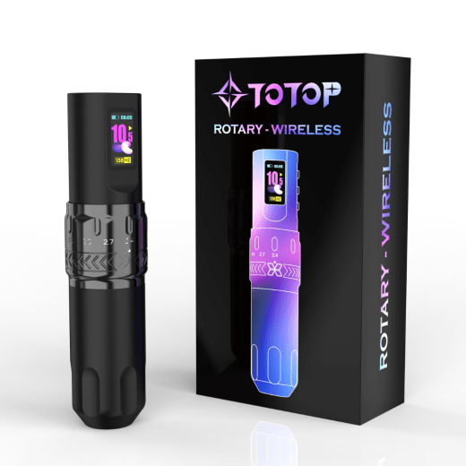 Totop V3 wireless tattoo pen machine with adjustable stroke and 2 batteries
