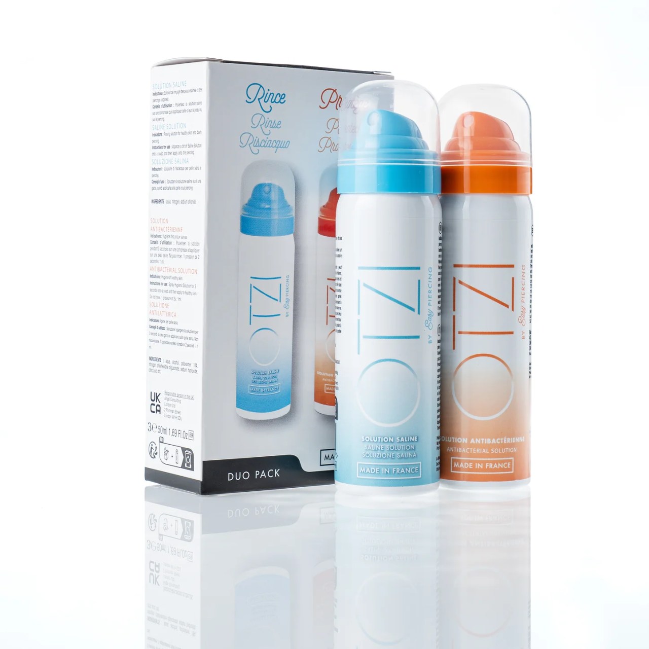 OTZI Duopack - Saline Solution & Antibacterial Spray