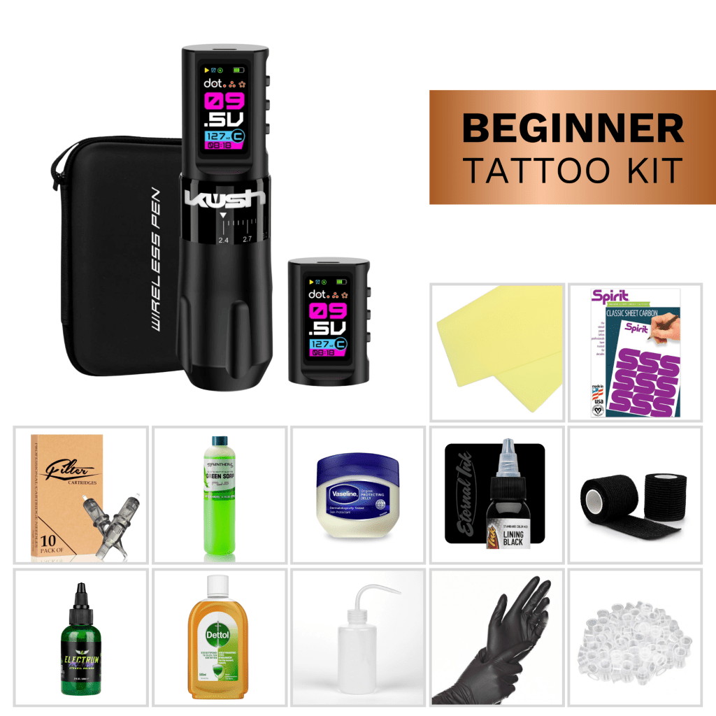 Apprentice Tattoo Kit - Dragonhawk Fold Pro Wireless Tattoo Machine Set