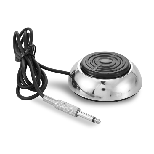 360 round foot switch tattoo pedal - silver color