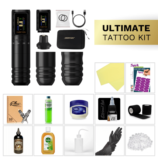 Ultimate Tattoo Kit - Ambition PACO Wireless Machine